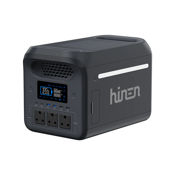 Hinen PS1800 enerģijas stacija ar 1229Wh LiFePO4 akumulatoru un 3000W pīķa jaudu Hinen PS1800 portatīvā spēkstacija ar WiFi un Bluetooth vadību