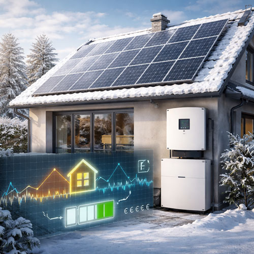 Enerģijas cenu arbitrāža ar saules paneļiem un akumulatoriem ziemas apstākļos Latvijā