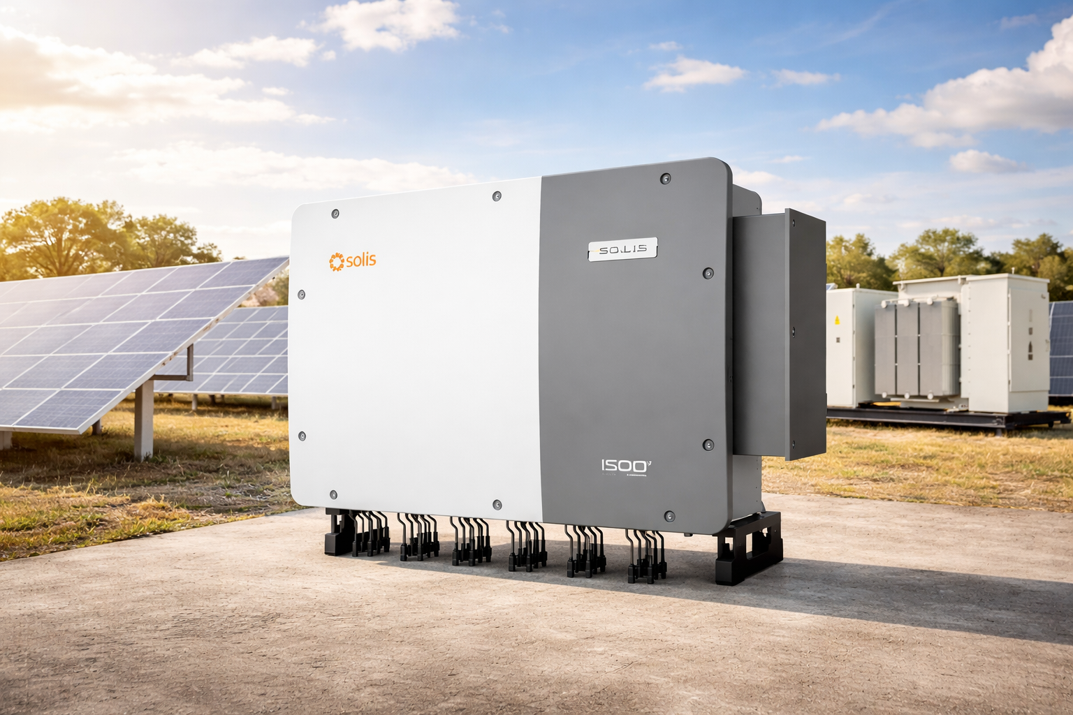 Lieljaudas Solis utility scale PV invertors industriālai saules elektrostacijai